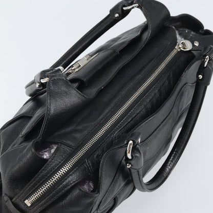 Salvatore Ferragamo Gancini handbag Leather, Black, Leather, Handbag