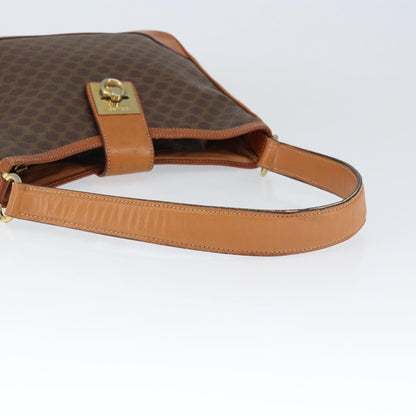Celine Vintage Macadam Shoulder Bag Canvas and Leather, BROWN, CANVAS, Shoulder bag