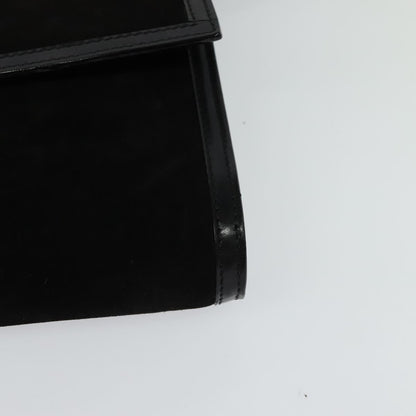 Celine Vintage Shoulder Bag Suede, BLACK, SUEDE, Shoulder bag