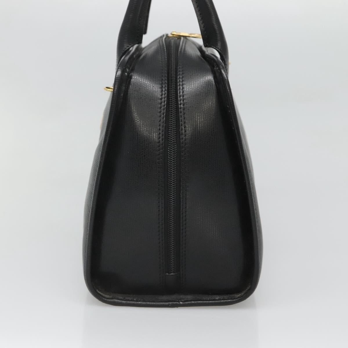 Celine Circle Logo Handbag Leather, BLACK, LEATHER, Handbag