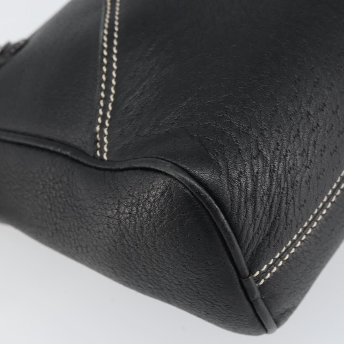 Salvatore Ferragamo Gancini Shoulder Bag Leather, BLACK, LEATHER, Shoulder bag