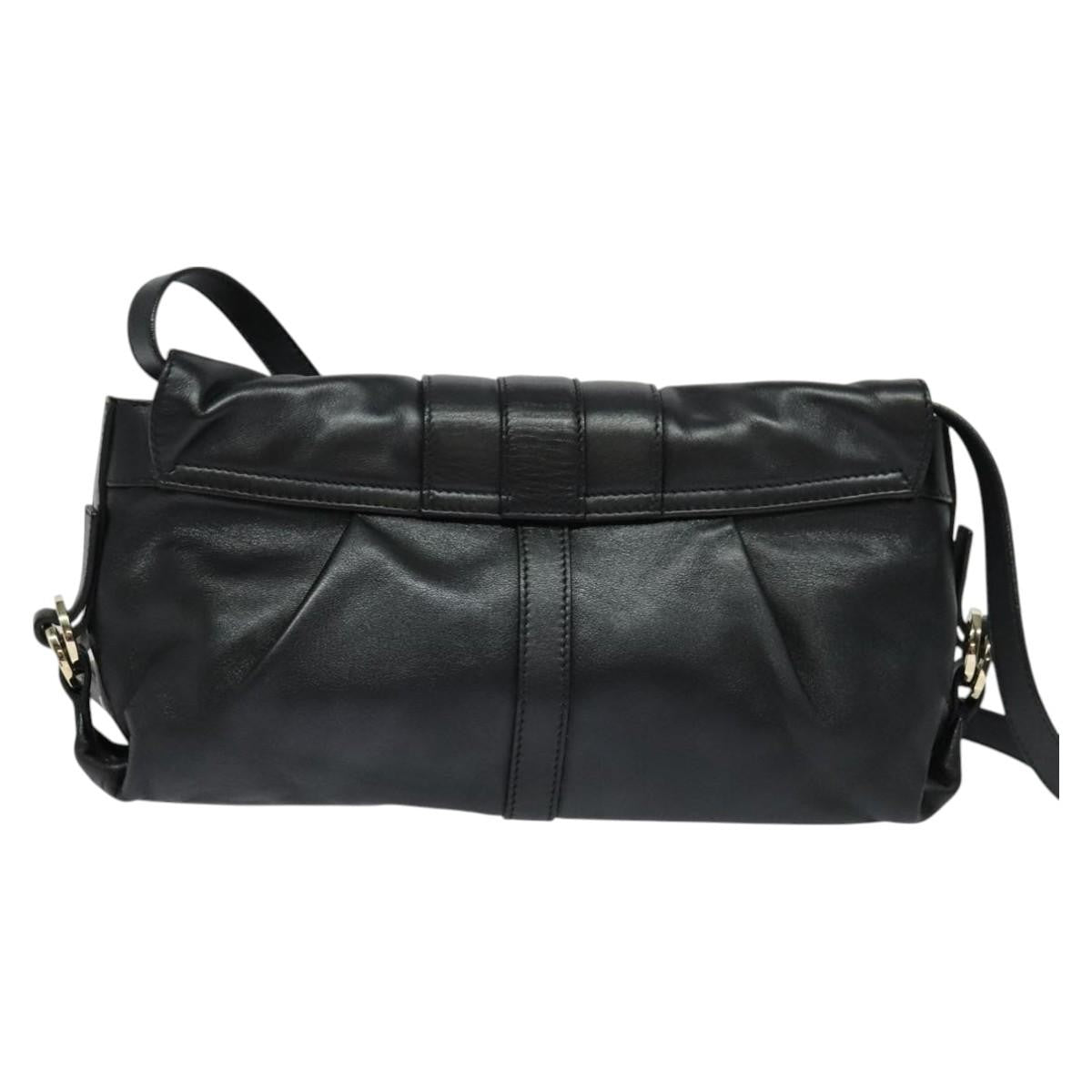 Bvlgari Chandra Flap Shoulder Bag Leather, BLACK, LEATHER, Shoulder bag