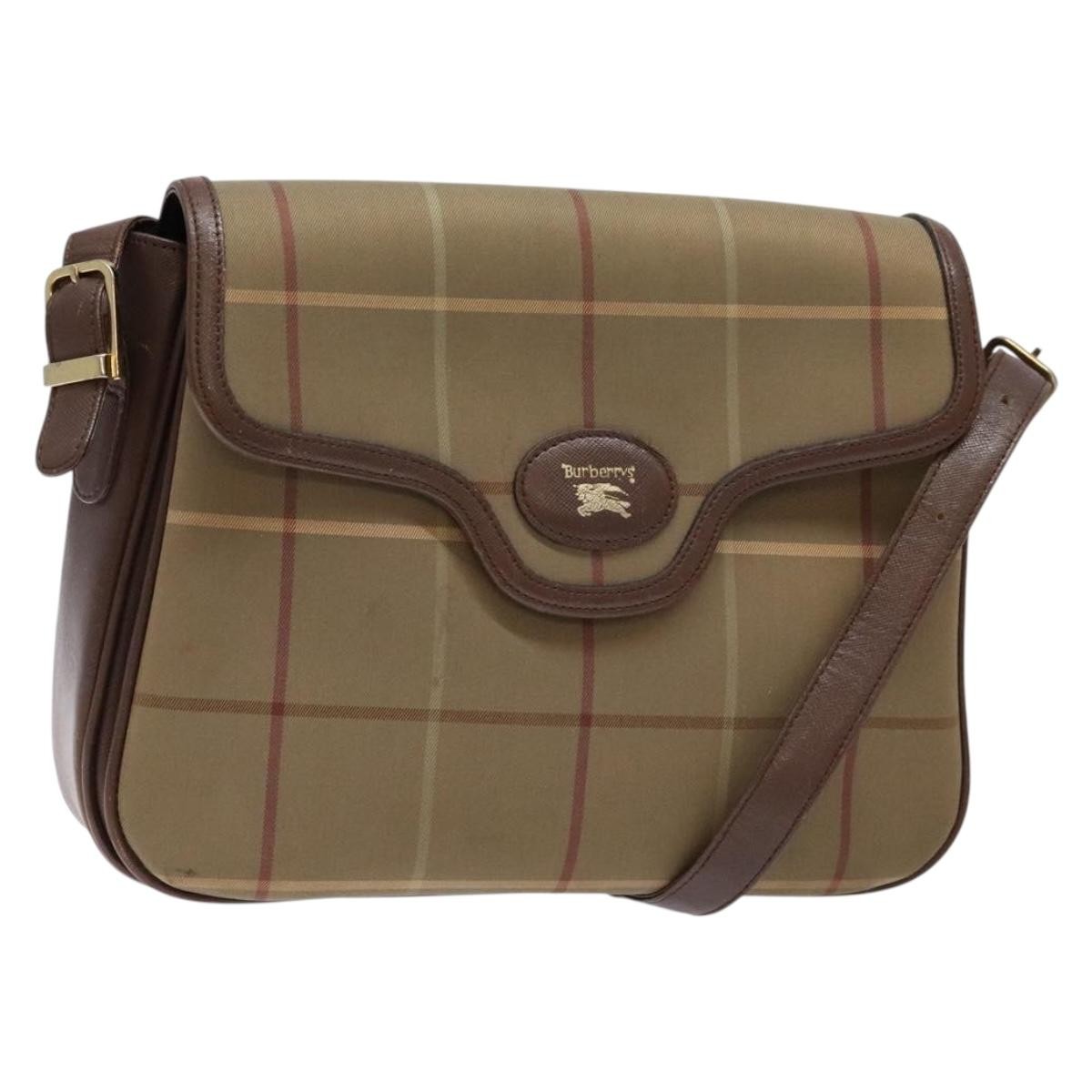 Burberry Nova check Shoulder bag Canvas, BEIGE, CANVAS, Shoulder bag
