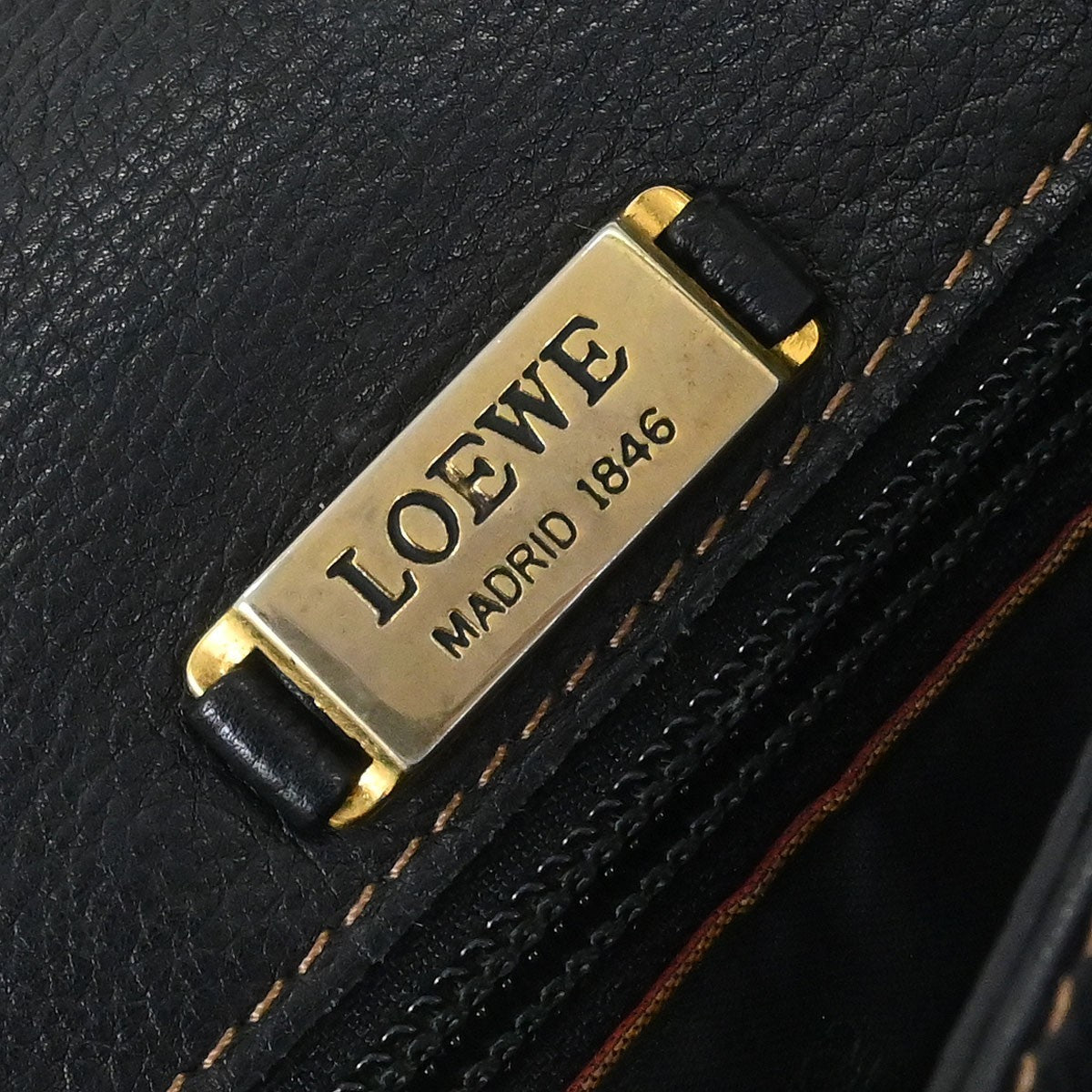 Loewe Anagram Shoulder Bag Leather, Navy, Leather, Shoulder Bag