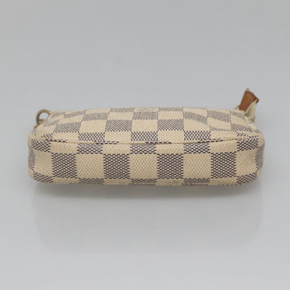 Louis Vuitton Pochette Accessoires Damier, WHITE, CANVAS, Clutche & pouche