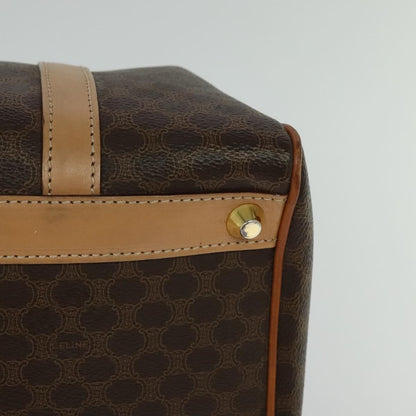 Celine Vintage Macadam Boston bag Canvas and Leather, Brown, Canvas, Travel Bag