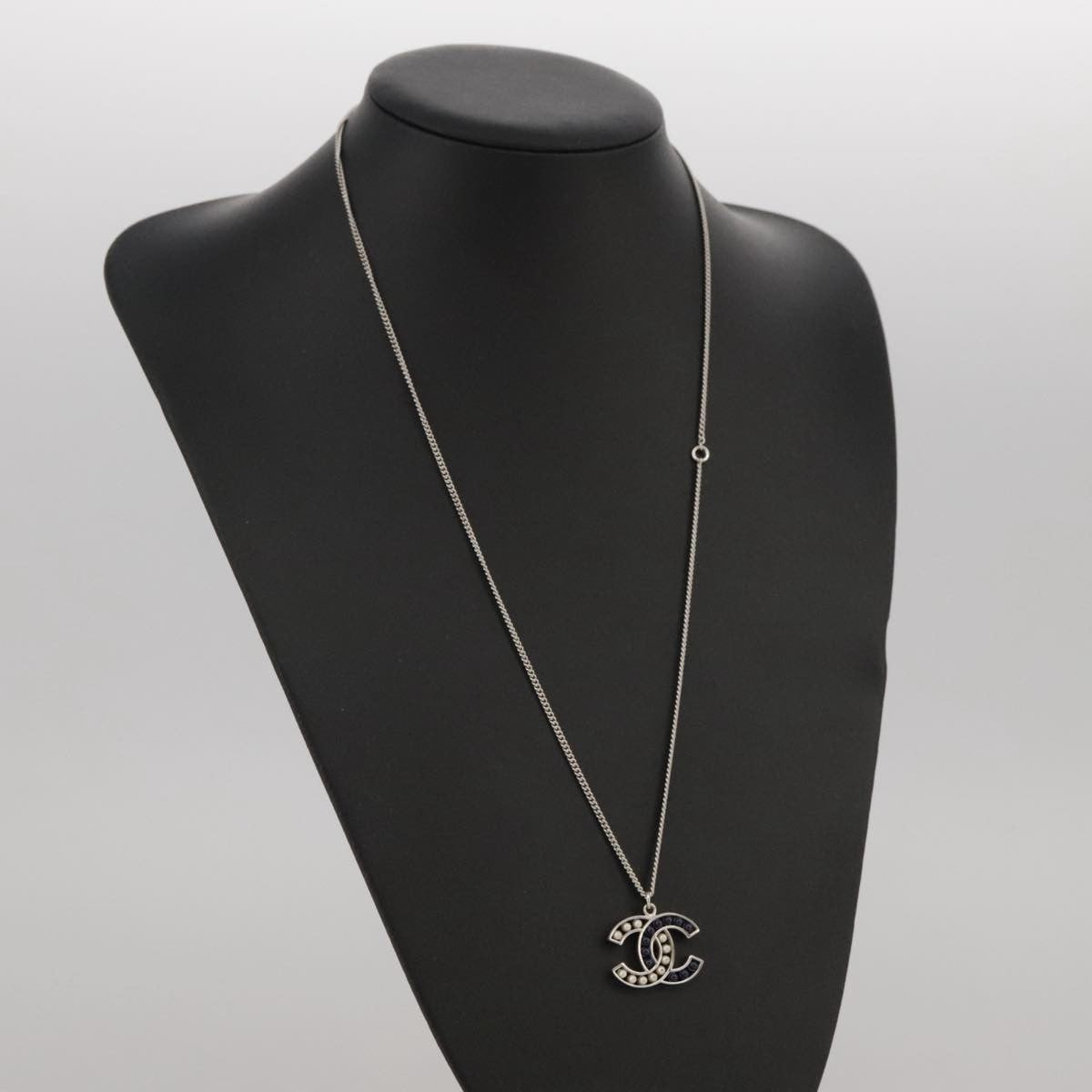 Chanel CC Pendant Necklace Metal, SILVER, METAL, Necklace