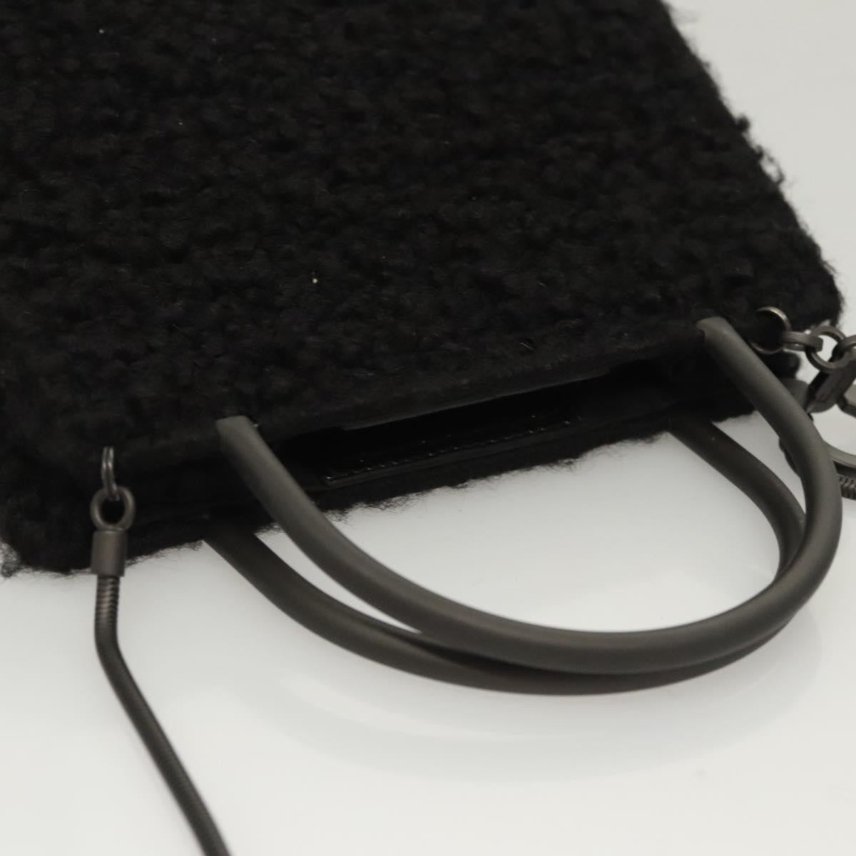 Salvatore Ferragamo Gancini handbag Wool, BLACK, WOOL, Handbag