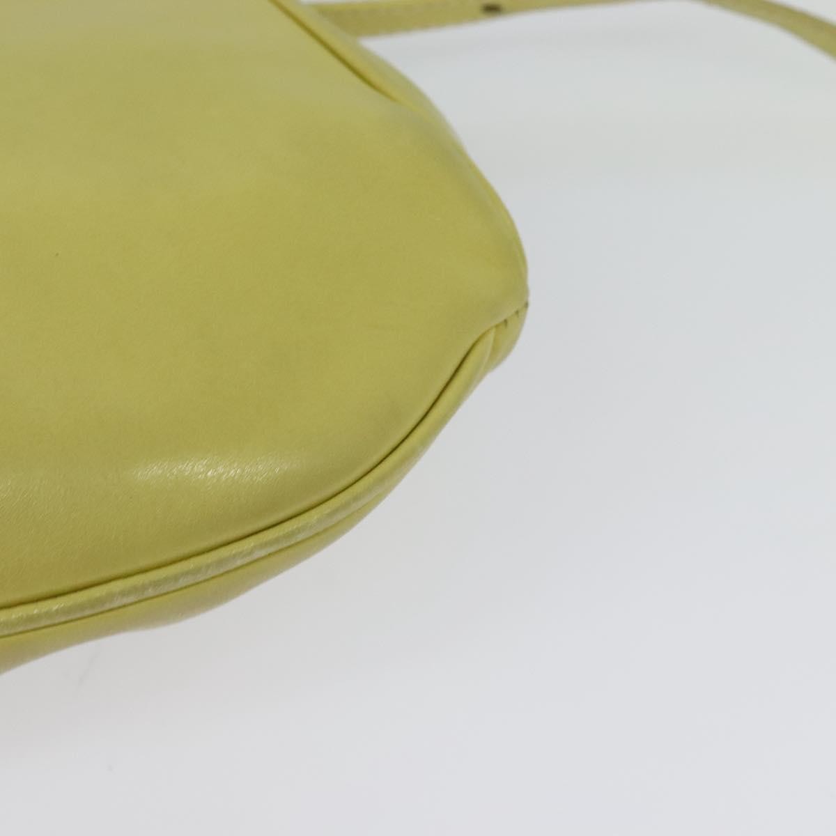 Celine Flap Shoulder Bag Leather, YELLOW, LEATHER, Shoulder bag