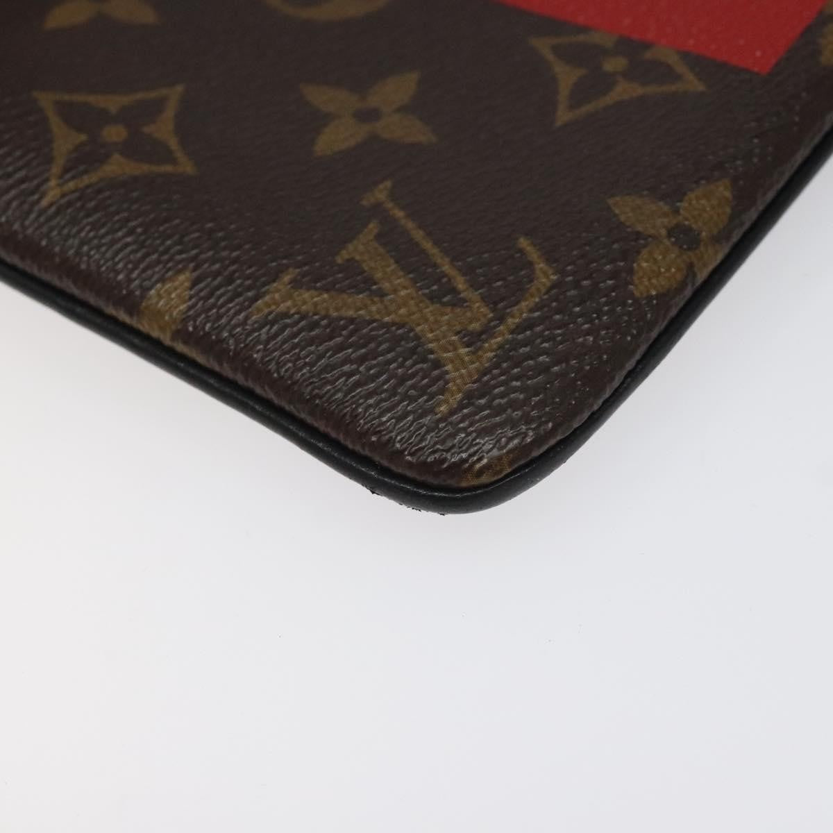 Louis Vuitton Zipped Pouch Limited Edition Logo Story Monogram Canvas, BROWN, CANVAS, Clutche & pouche