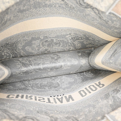 Christian Dior Book Tote Embroidered Canvas, GRAY, CANVAS, Tote bag