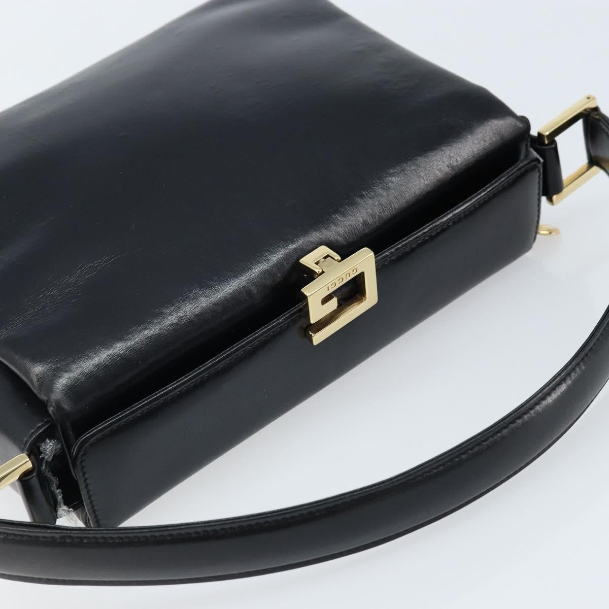Gucci Vintage Convertible Box Crossbody Bag Leather, BLACK, LEATHER, Handbag