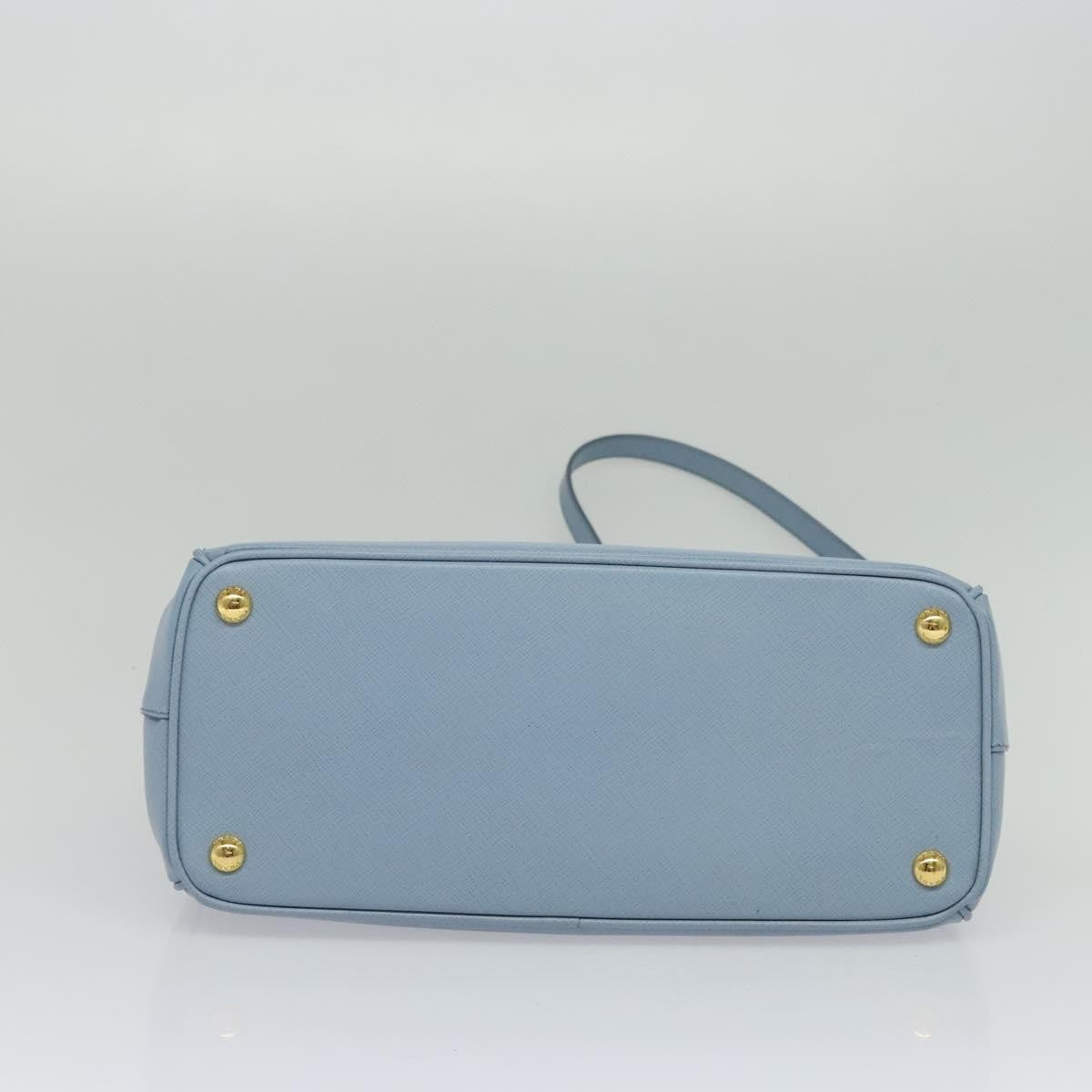 Prada Double Zip Lux Tote Saffiano Leather, BLUE, LEATHER, Handbag