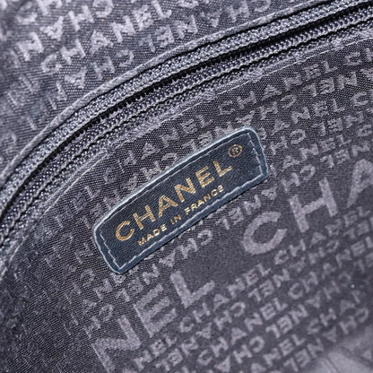 Chanel Chocolate Bar CC Tote Quilted Leather, BLACK, LEATHER, Tote bag