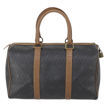 Christian Dior Vintage Honeycomb Boston bag Canvas and Leather, BLACK, CANVAS, Travel bag