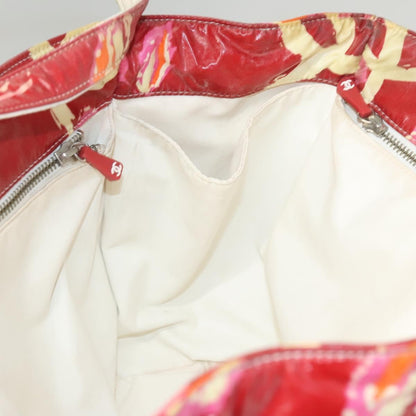Chanel Vintage Floral Tote Patent leather, RED, PATENT_LEATHER, Tote bag