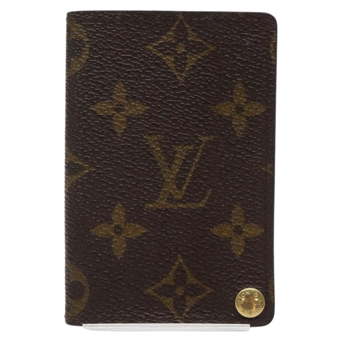 Louis Vuitton Porte Cartes Pression Card Case Monogram Canvas, BROWN, CANVAS, Card Holders