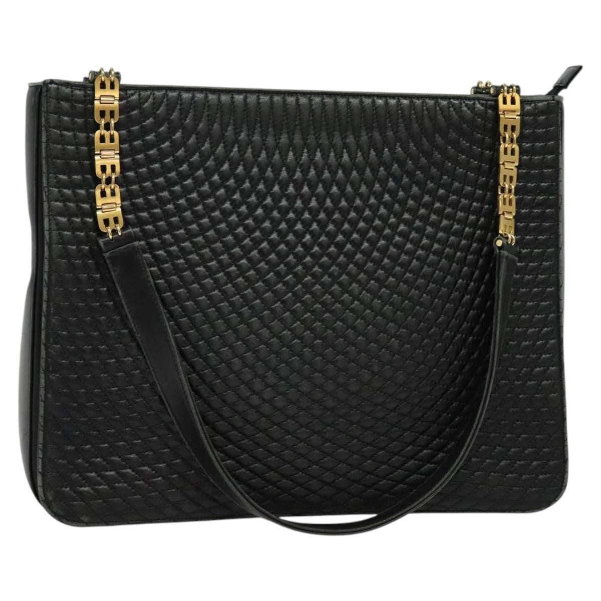 Bally Vintage Shoulder Bag Quilted leather, BLACK, LEATHER, Shoulder bag