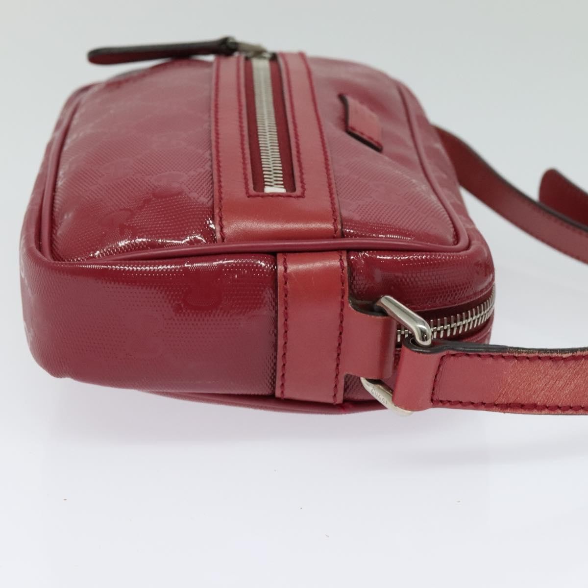 Gucci Zip Messenger Bag (Outlet) Canvas, RED, CANVAS, Shoulder bag