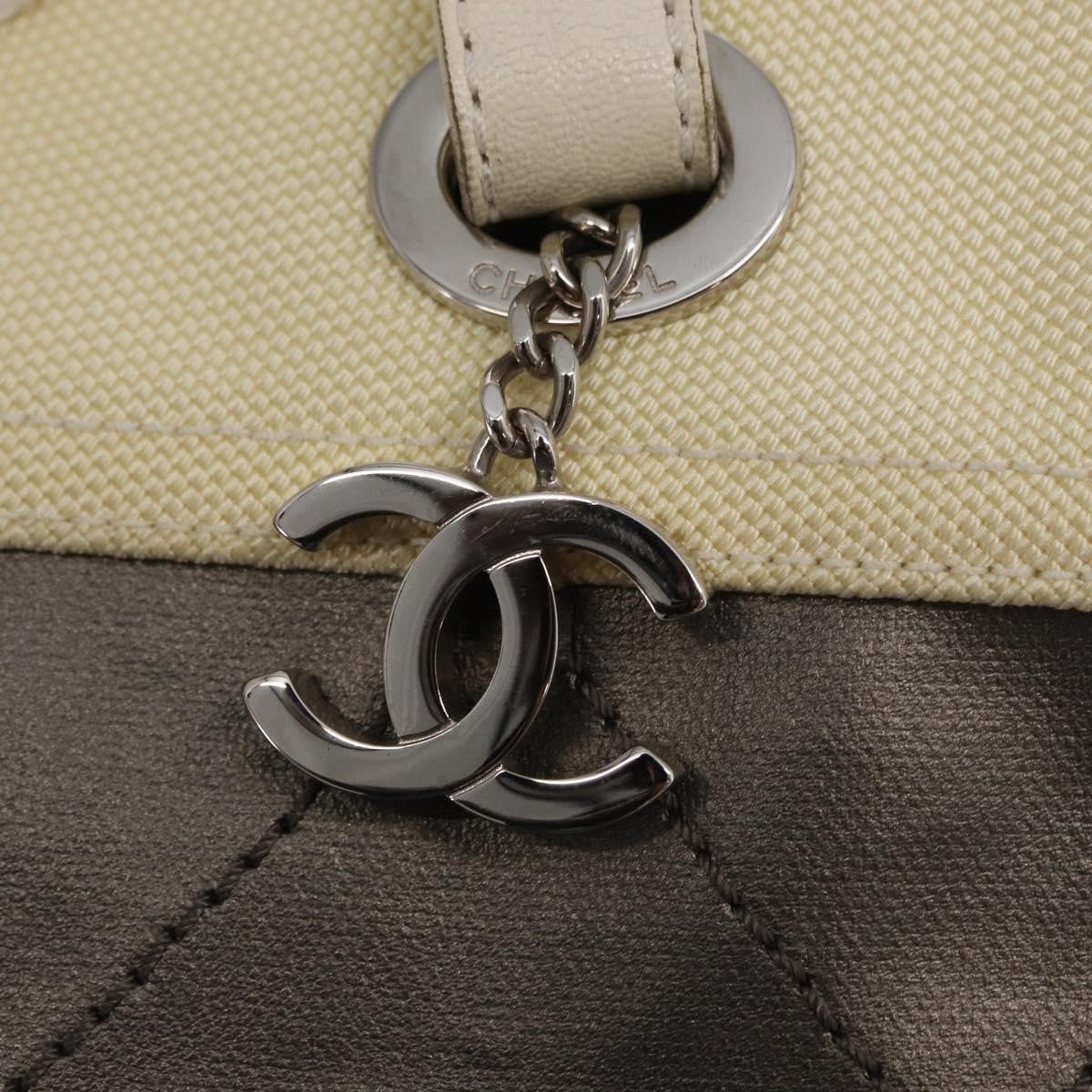 Chanel Biarritz Tote Nylon, SILVER, NYLON, Tote bag