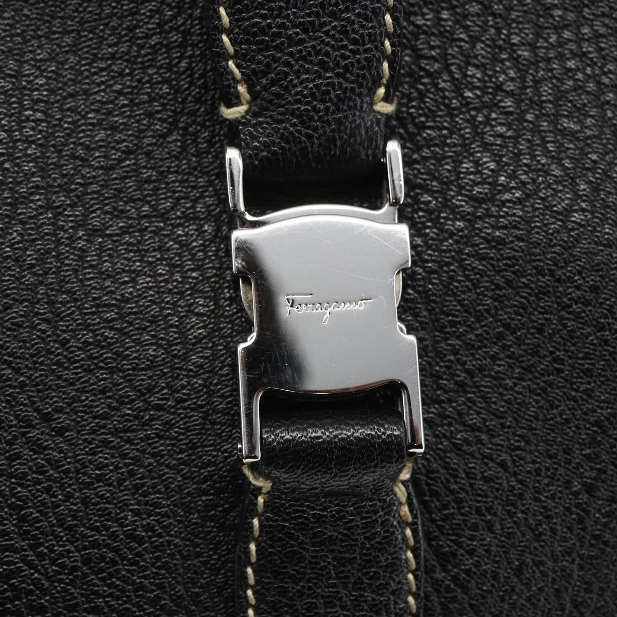 Salvatore Ferragamo Vintage Shoulder Bag Leather, BLACK, LEATHER, Shoulder bag