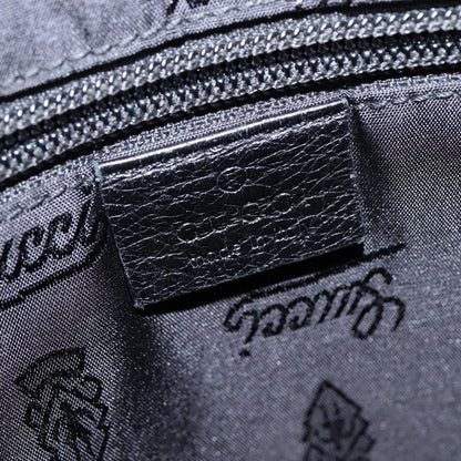 Gucci Front Zip Messenger Leather, BLACK, LEATHER, Shoulder bag
