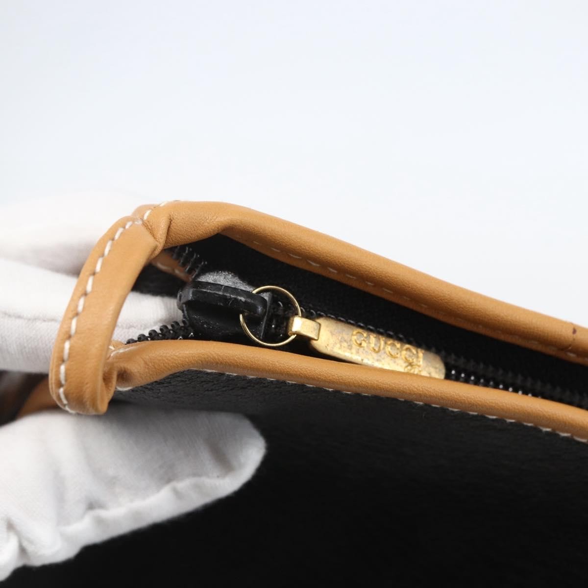 Gucci Zipped Pouch Leather, BLACK, LEATHER, Clutche & pouche