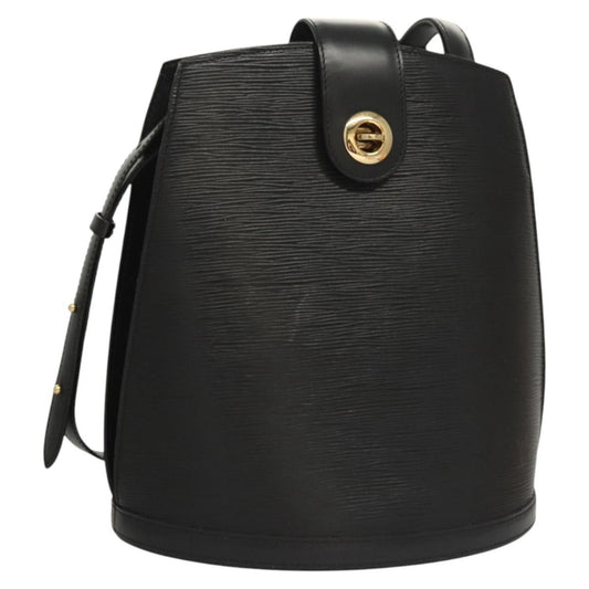 Louis Vuitton Cluny Shoulder Bag Epi Leather, BLACK, LEATHER, Shoulder bag