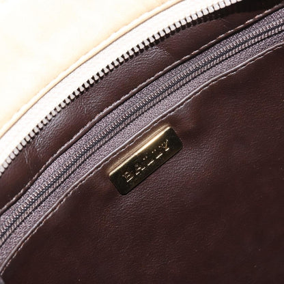 Bally Vintage Chain Shoulder Bag Quilted Leather, BEIGE, LEATHER, Shoulder bag