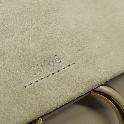 Chloe Faye Shoulder Bag Leather and Suede, BEIGE, SUEDE, Shoulder bag