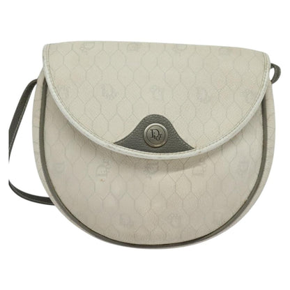 Christian Dior Vintage Honeycomb Shoulder Bag Canvas, WHITE, CANVAS, Shoulder bag