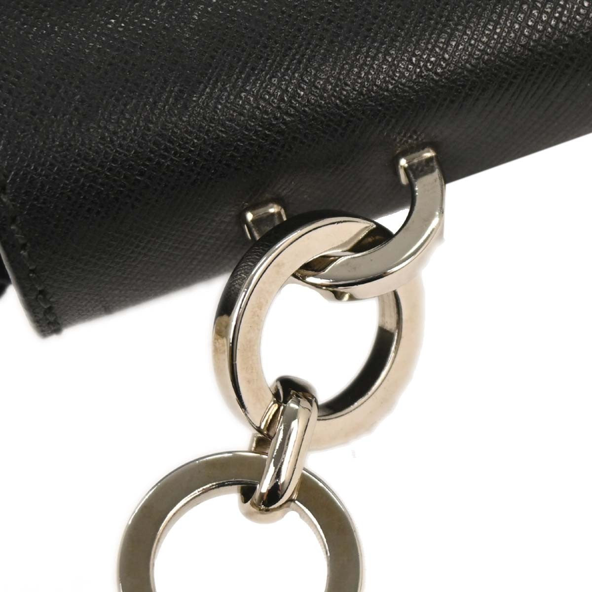Salvatore Ferragamo Gancini Chain Shoulder bag Leather, BLACK, LEATHER, Shoulder bag
