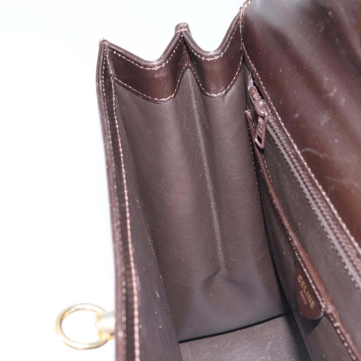 Celine Vintage Logo Top Handle Bag Leather, BROWN, LEATHER, Handbag
