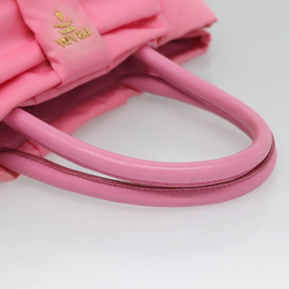 Prada Bow Tote Tessuto with Leather, PINK, NYLON, Tote bag
