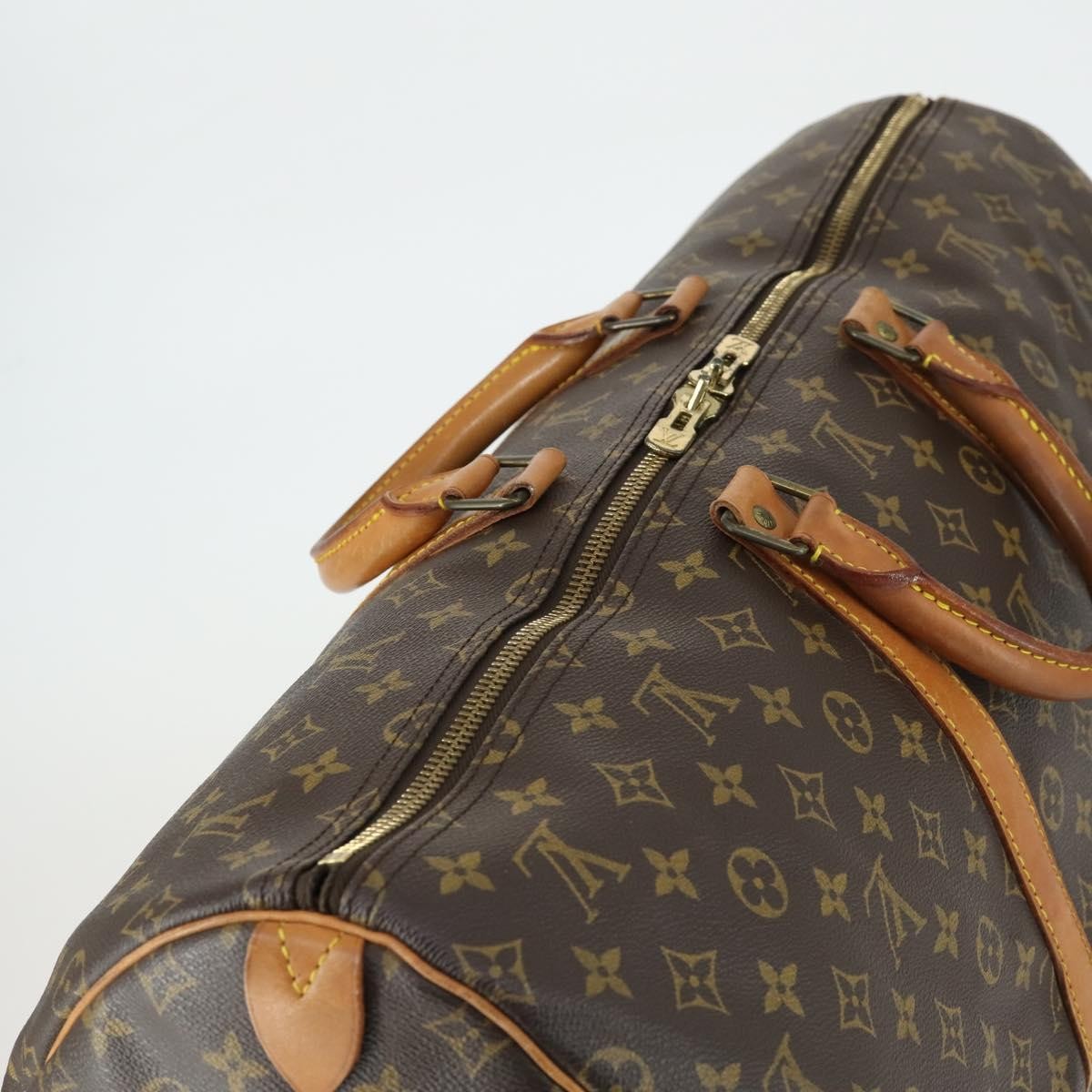 Louis Vuitton Keepall Bag Monogram Canvas, BROWN, CANVAS, Travel bag