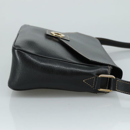 Celine Circle logo Leather, BLACK, LEATHER, Shoulder bag