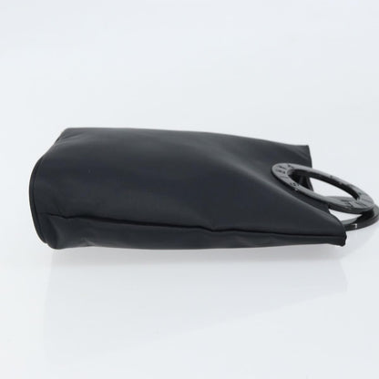 Celine Circle Logo Handbag Nylon, BLACK, NYLON, Handbag