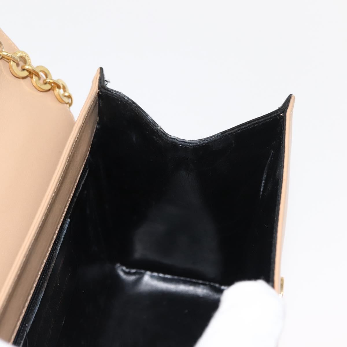 Salvatore Ferragamo Chain Flap Shoulder Bag Leather, BEIGE, LEATHER, Shoulder bag