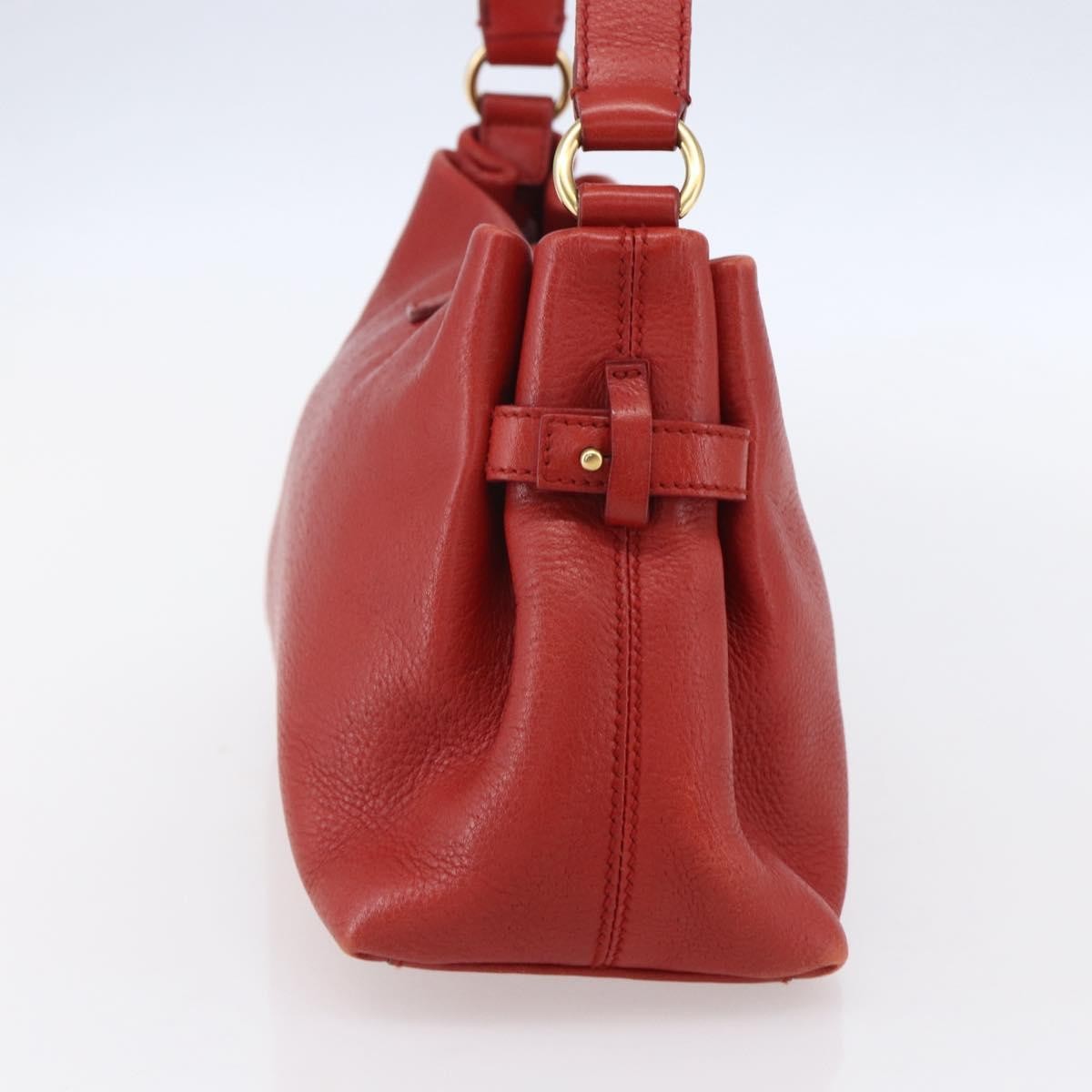 Salvatore Ferragamo Gancini Shoulder Bag Leather, RED, LEATHER, Shoulder bag