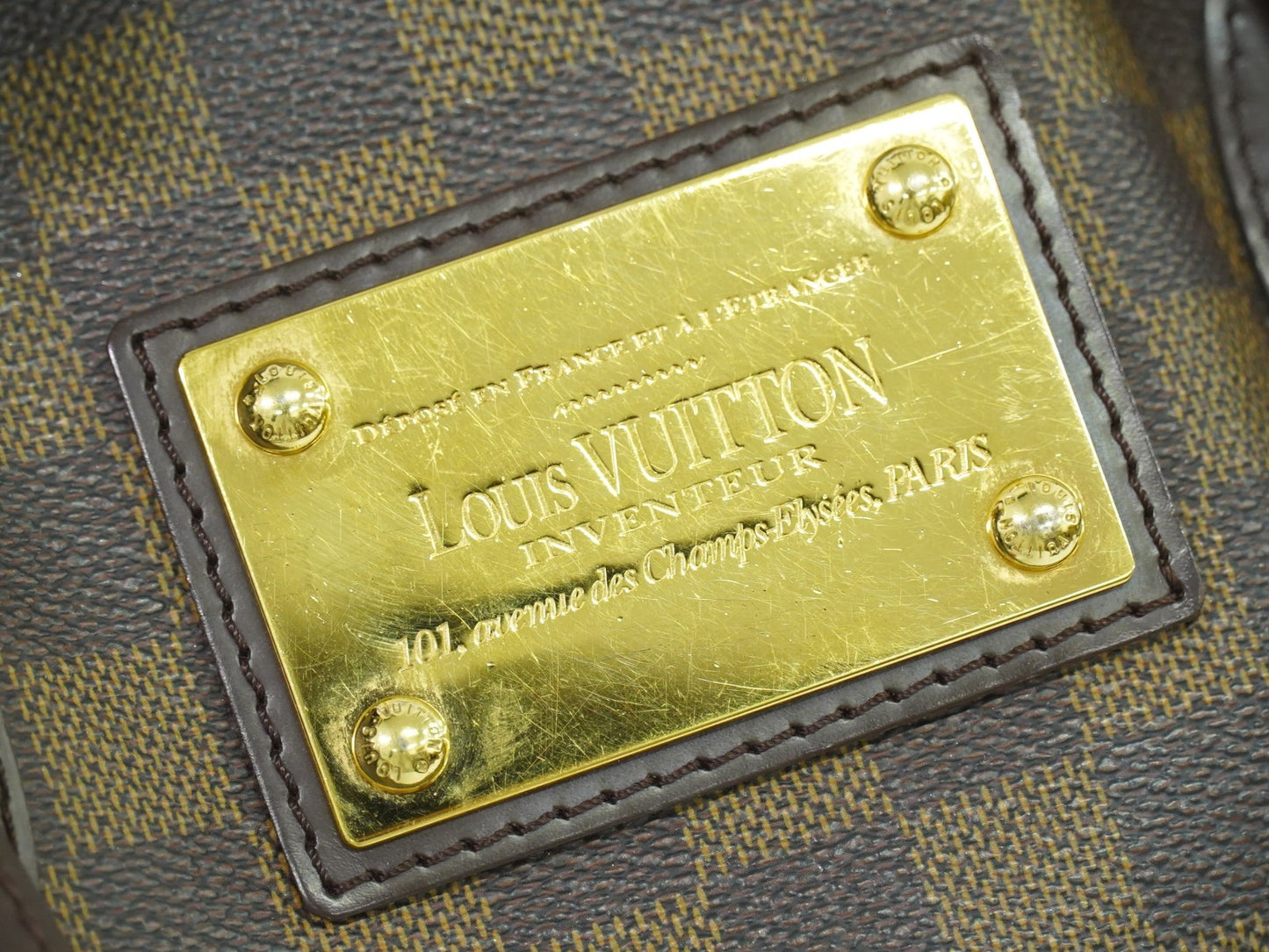 Louis Vuitton Hampstead Handbag Damier, BROWN, CANVAS, Tote bag