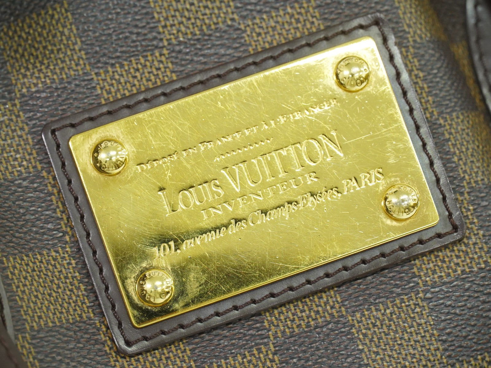 Louis Vuitton Hampstead Handbag Damier, BROWN, CANVAS, Tote bag