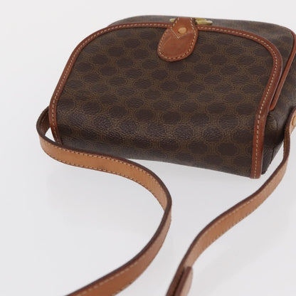 Celine Vintage Macadam Shoulder Bag Canvas and Leather, BROWN, CANVAS, Shoulder bag