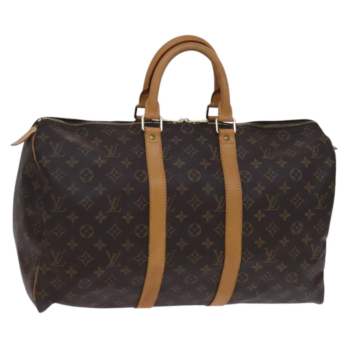 Louis Vuitton Keepall Bag Monogram Canvas, BROWN, CANVAS, Travel bag