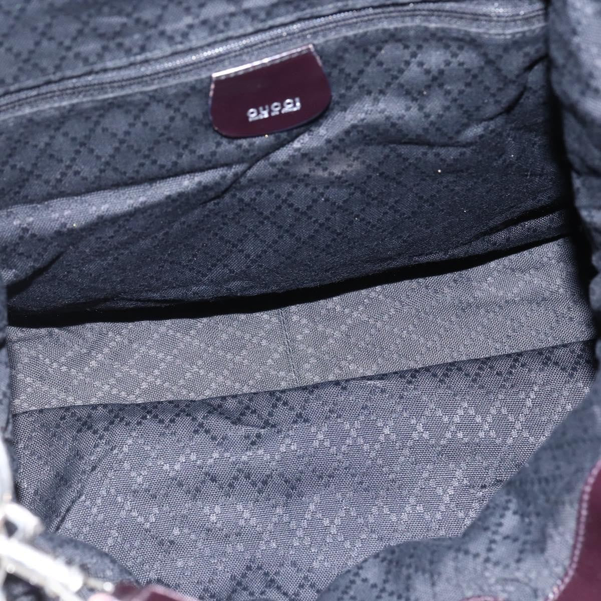 Gucci Vintage Bamboo Handle Bag Nylon, Burgundy, Nylon, Handbag