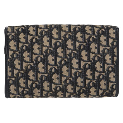 Christian Dior Vintage CD Chain Flap Shoulder Bag Diorissimo Canvas, NAVY, CANVAS, Shoulder bag