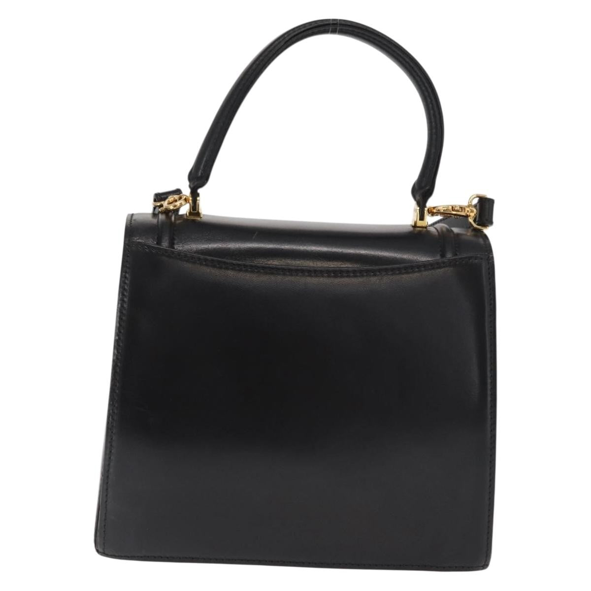 Bally Vintage Handbag Leather, BLACK, LEATHER, Handbag