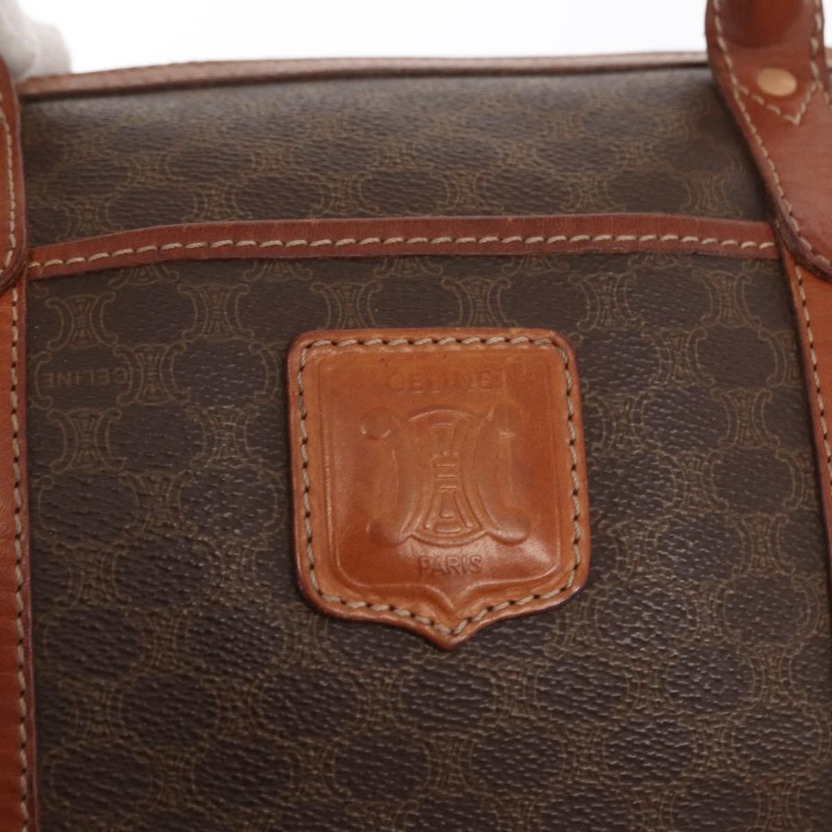 Celine Macadam Handbag Macadam with leather, BROWN, CANVAS, Handbag