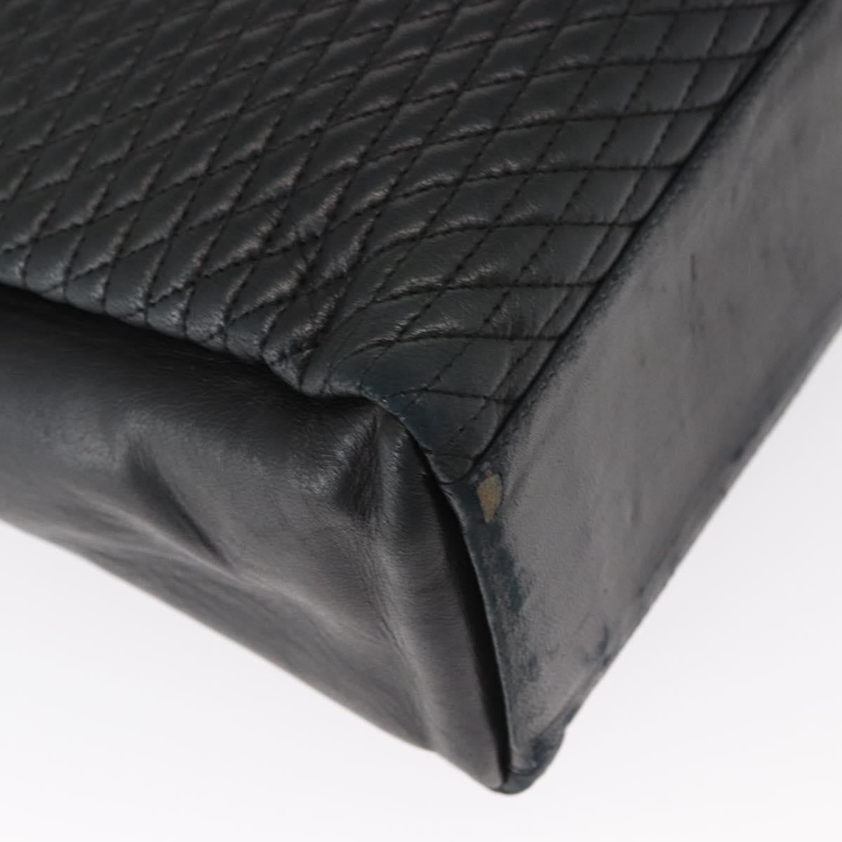 Bally Vintage Tote Bag Quilted Leather, Black, Leather, Tote Bag