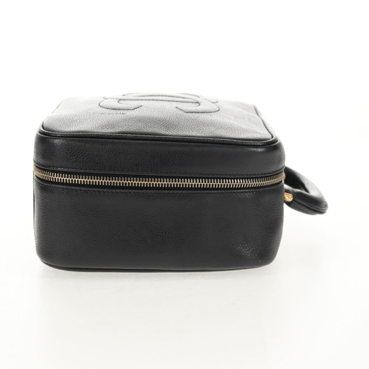 Chanel Vintage Timeless Zip Around Vanity Case Caviar, Black, Leather, Clutch