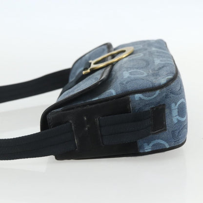 Salvatore Ferragamo Gancini Shoulder Bag Canvas, BLUE, CANVAS, Shoulder bag